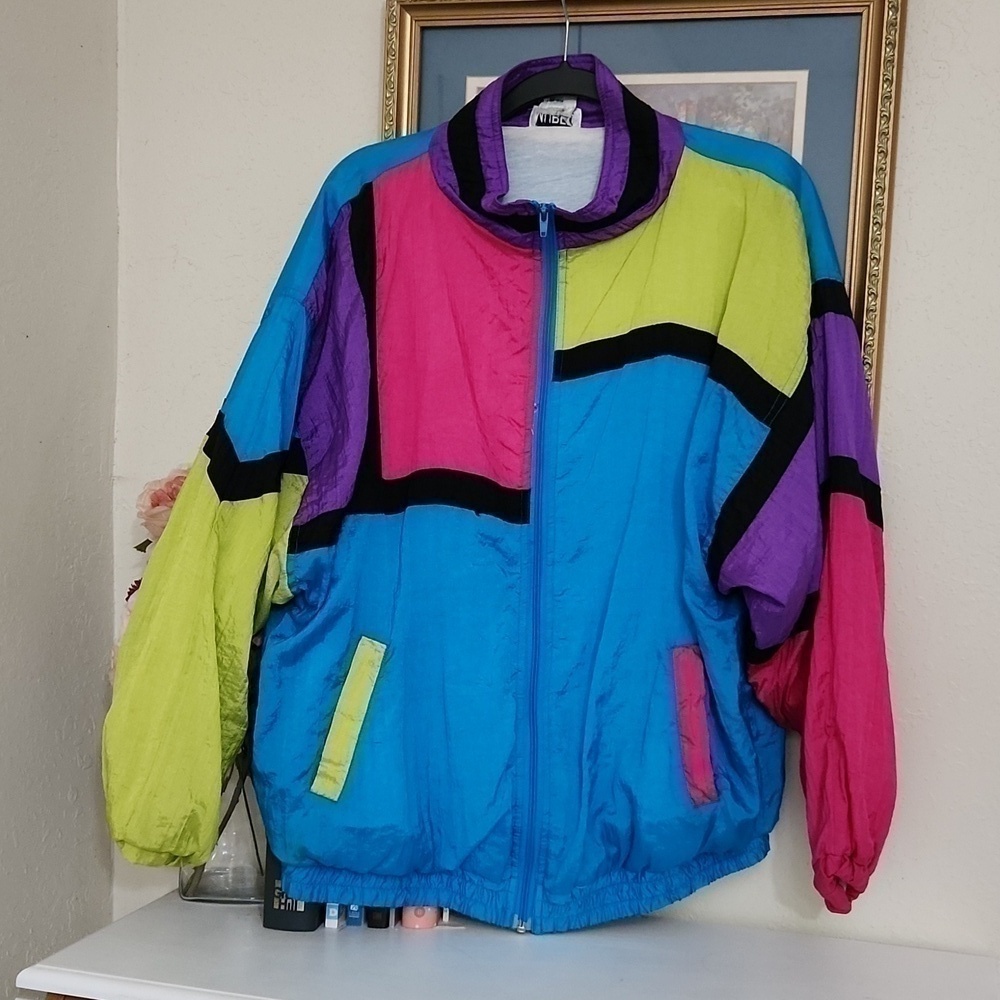 Vintage 80's Mureli Jacket Retro Colorblock Rockabilly 90s - Picture 7 of 12